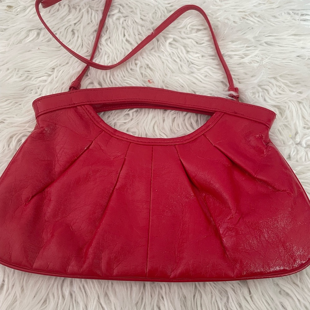 Red Faux Leather Purse